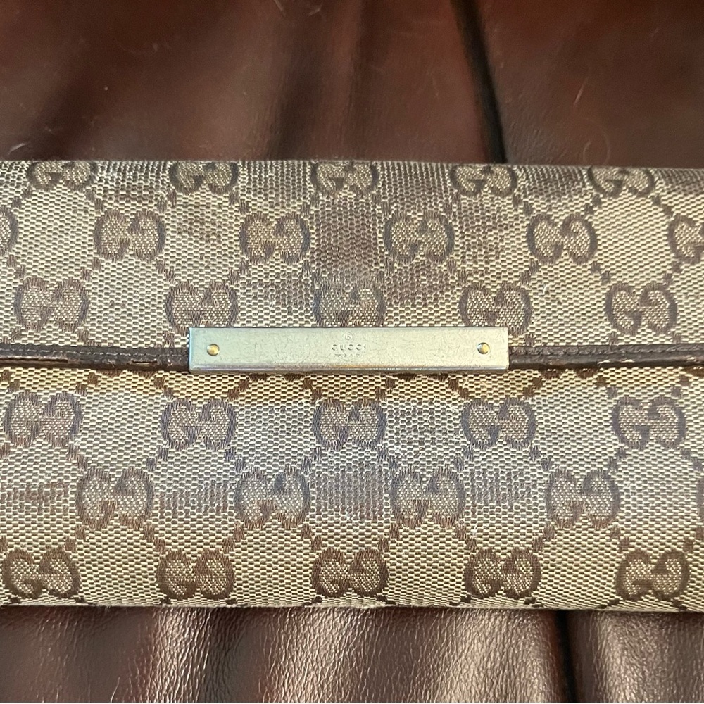 COPY - Vintage Gucci canvas long wallet good project piece